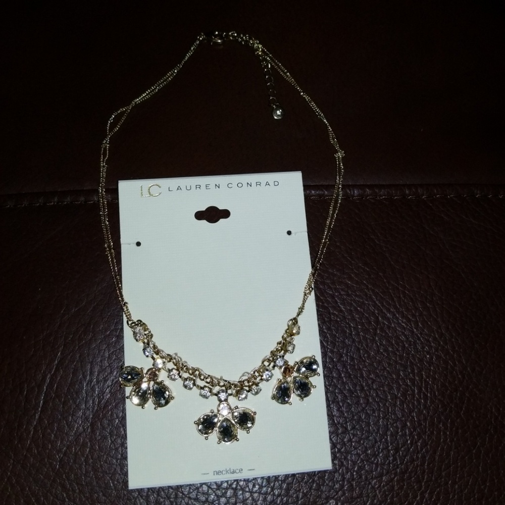 LC lauren conrad gold rhinestone necklace